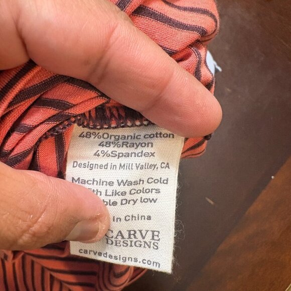 Carve Designs Pink Striped Maxi Skirt Foldable Thick Waistband Size Large - Picture 5 of 5